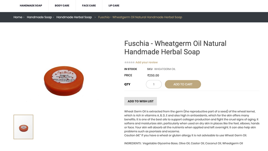 Description of a herbal soap by Fuschia