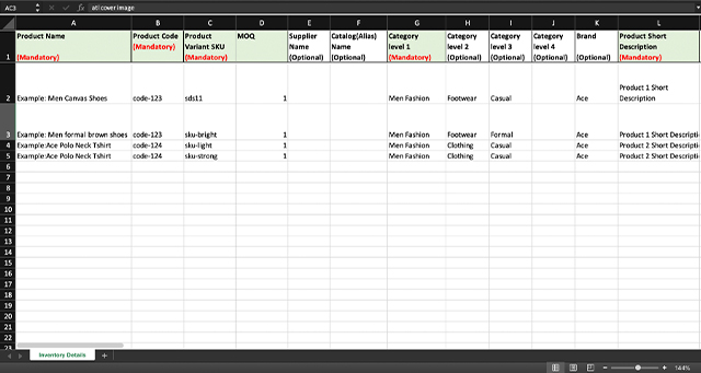 Bulk upload excel sheet