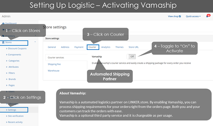 Vamaship Activation page